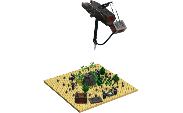 LEGO MOC - In a galaxy far, far away... - Assembly and Cargo Ship of Alien Invaders