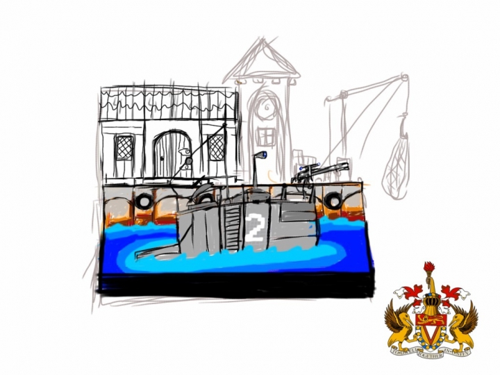 LEGO MOC - Submersibles - Погружение 1925.: Концептарт. Во время строительства работа приобретала все новые и новые детали включая персонажей, идея оставалась не изменой. В изначальном плане  присутствовала пара зданий, но очень удачно  вписался домик из набора 2009 года (артикул 10193), который пришлось перебрать и создать свой вариант.<br />
