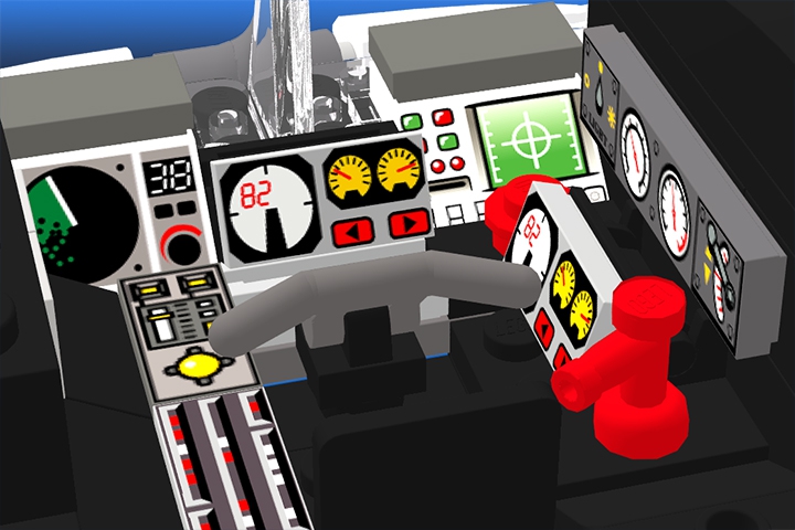 LEGO MOC - Submersibles - Черная борода:  Наши инженеры оснастили кабину лучшими образцами трофейной гидроакустической техники и контрольно измерительными приборами.  Так же в кабине раскреплено водолазное оборудование на случай аварийной ситуации - Объединенная Пиратская Корпорация заботится о безопасности своих сотрудников... 'Зачем в кабине большая красная кнопка?' - а это вам, пока рыбий жир на губах не обсох, рановато еще знать!