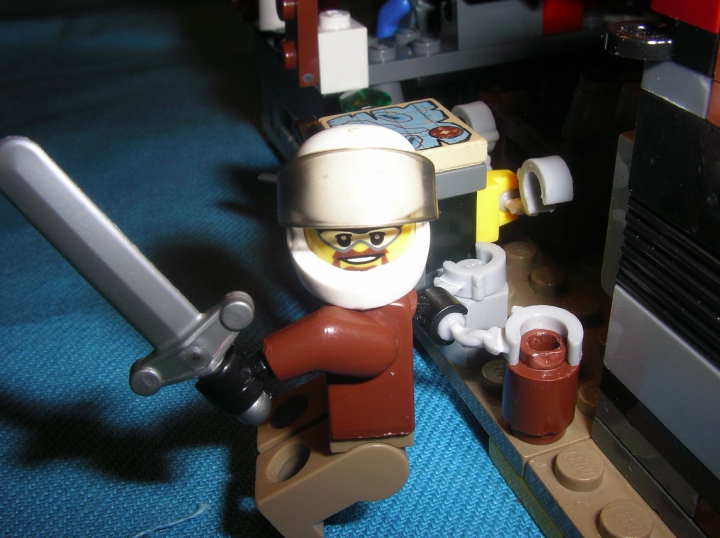 LEGO MOC - Submersibles - Пвпл-первая военная подводная лодка: Один воин не успел сесть в кабину, и ему пришлось уцепиться за перила!