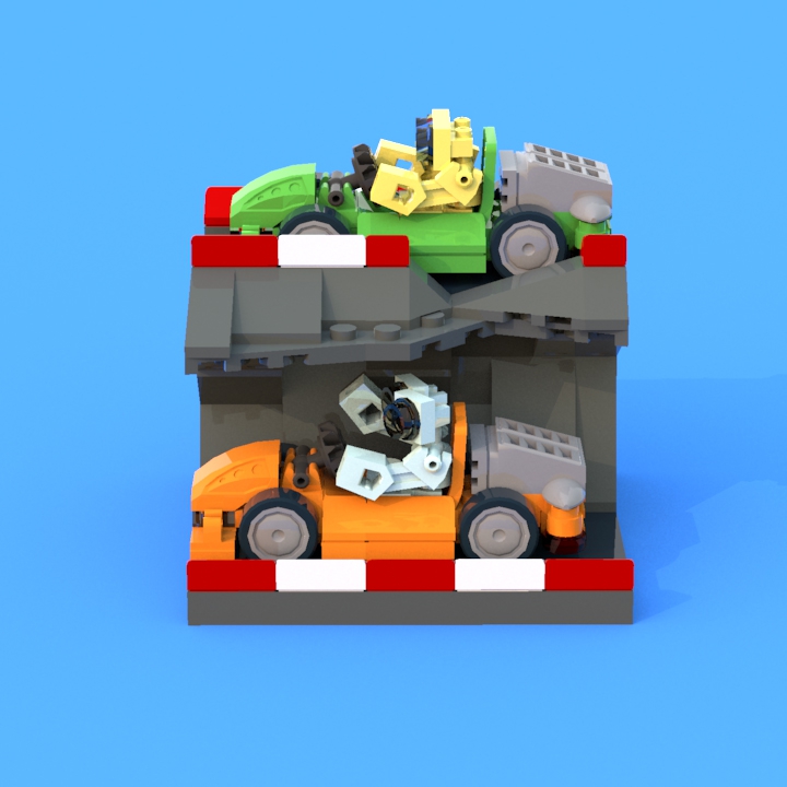 LEGO MOC - Battle of the Masters 'In cube' - Гонки роботов на картингах: Яркая, добрая и весёлая сценка, чем-то даже напоминает мне компьютерные игры.