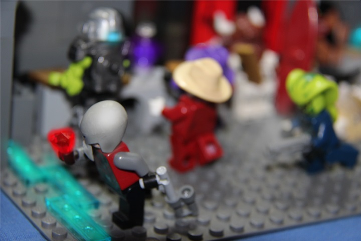LEGO MOC - Инопланетная жизнь - Планета геофитов: Галактический рынок: Погоня с наложением спецэффектов