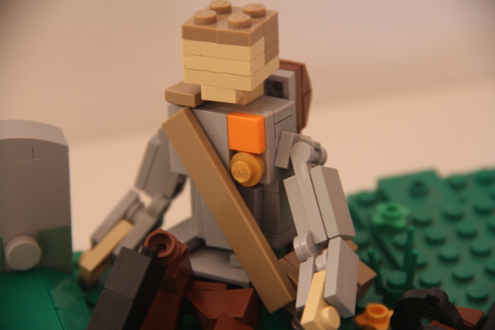 LEGO MOC - Joy and Sadness of Great Victory - Враги сожгли родную хату...: Хмелел солдат, слеза катилась,<br><br />
Слеза несбывшихся надежд,<br><br />
И на груди его светилась<br><br />
Медаль за город Будапешт.<br />
<div align = 'right'><br />
<i>М.В.Исаковскийб 1945 г.</i><br />
</div><br />
