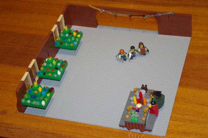 LEGO MOC - New Year's Brick 2017 - Рождественский обед в Хогвартсе: Вид сверху