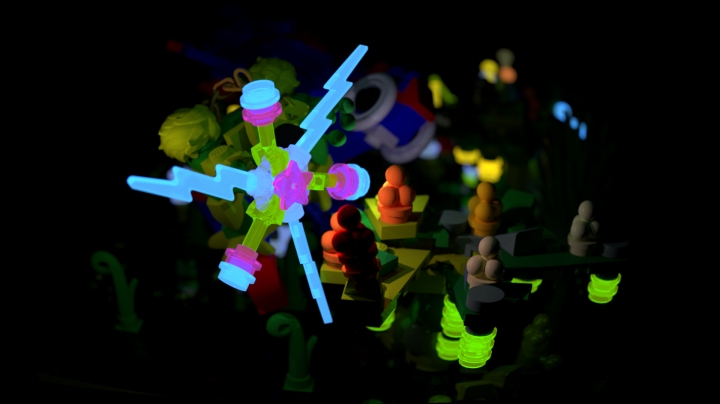 LEGO MOC - Fantastic Beasts And Who Dreams Of Them - Куфр и Охакат.: Жили-были две зверюшки: Куфр и Охакат. А жили они в болоте со светящимися растениями, на которых росли вкуснейшие фрукты. А Куфр с Охакатом их выращивают с помощью магии…<br />
Всё происходит так. Куфр берёт Охаката и подносит к неспелым фруктам. 