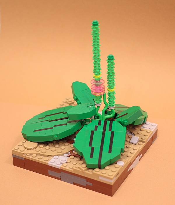 LEGO MOC - 16x16: Botany - Подорожник: <br><p align=left></i>Но лишь малая часть знает о том, что магическими свойствами обладает даже изображение подорожника. Достаточно поместить фотографию с пожеланием «не болей!» на страницу сайта и это существенно увеличивает период его стабильной работы. Поэтому я дарю брикеру этот ценный оберег!