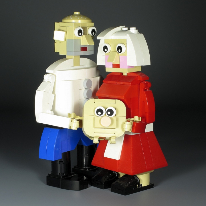 LEGO MOC - 16x16: Chibi - Babushka, Dedushka & Kolobok: </i>'Let's live happily after!'<br><i><br />
('Давай жить долго и счастливо!')
