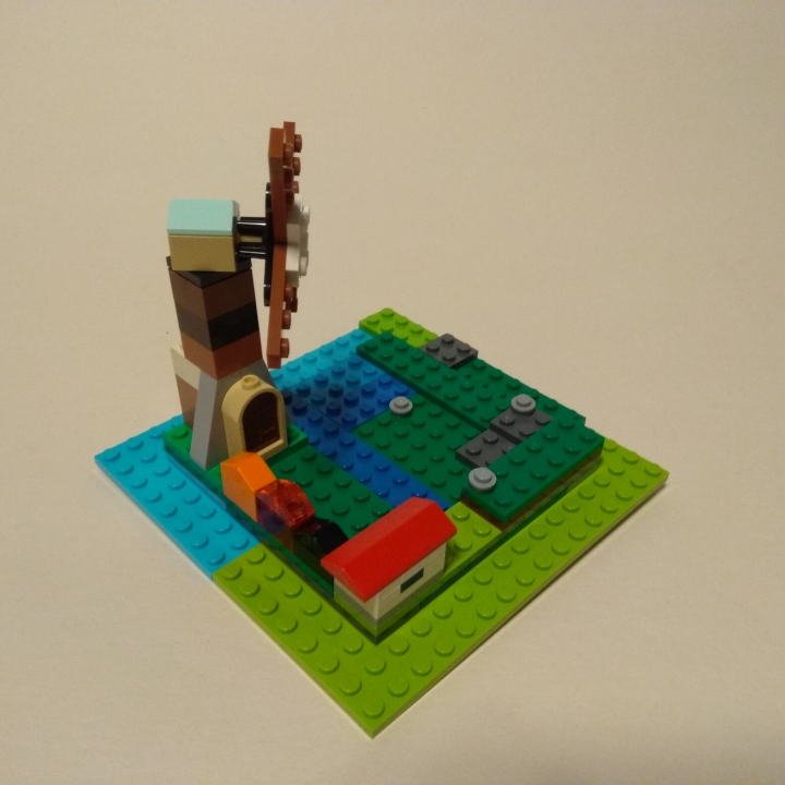 LEGO MOC - 16x16: Micro - Мельница у озера.: Вид с берега.