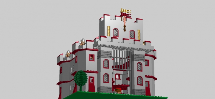 LEGO MOC - Младшая лига. Конкурс 'Средневековье'. - СРЕДНЕВЕКОВАЯ КРЕПОСТЬ: Данная модель крепости получилась очень красивой и величественной. Надежные несущие конструкции органично сочетаются с богато выполненными элементами декора - бардовым кирпичом и декоративными элементами из золота.<br />
Сразу становится понятно, что это королевская постройка!