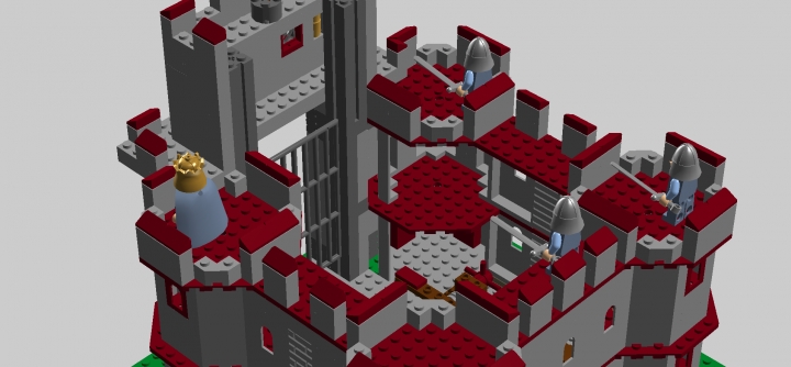 LEGO MOC - Младшая лига. Конкурс 'Средневековье'. - СРЕДНЕВЕКОВАЯ КРЕПОСТЬ: Механизм ворот прост и надежен. Двери крепости обязательно закроются перед вражескими неприятелями!