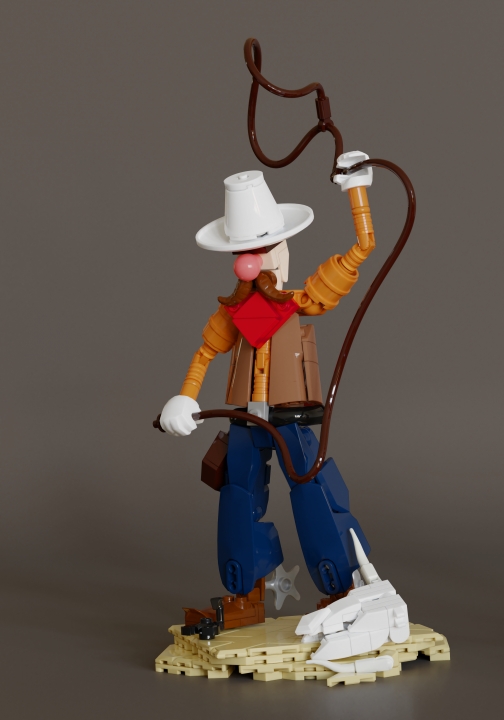 LEGO MOC - LEGO-contest 16x16: 'Western' - Пекос Билл : </center></i><br />
Говорят, Билл и сейчас скитается по Дикому Западу. Он большой добряк и наверняка угостит вас рюмочкой, если повидаете его в салуне. Разве что одеться вам лучше попроще - говорят, когда Билл увидел городского щеголя в крокодиловых ботинках, то едва не лопнул со смеху.<br />
<i><center>