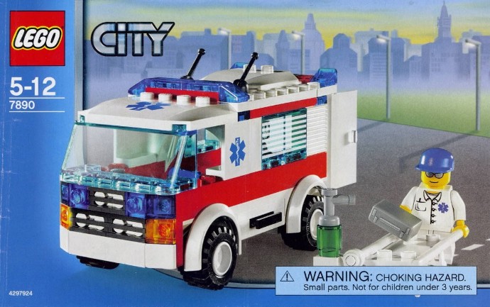 Bricker - Brinquedo contruído por LEGO 7890 Ambulance