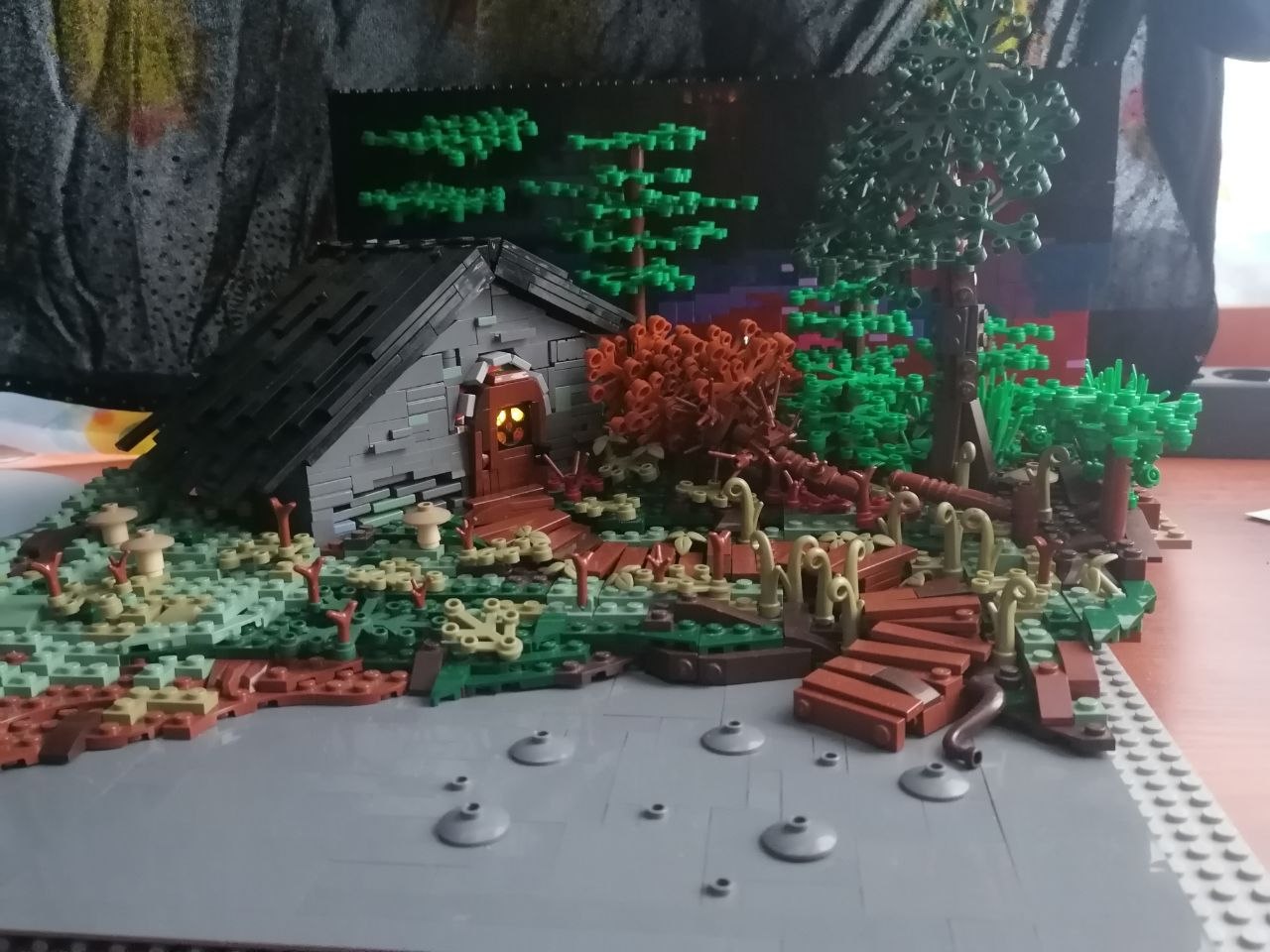 LEGO MOC - Таинственный лес: P.S. Вот так выглядела работа целиком