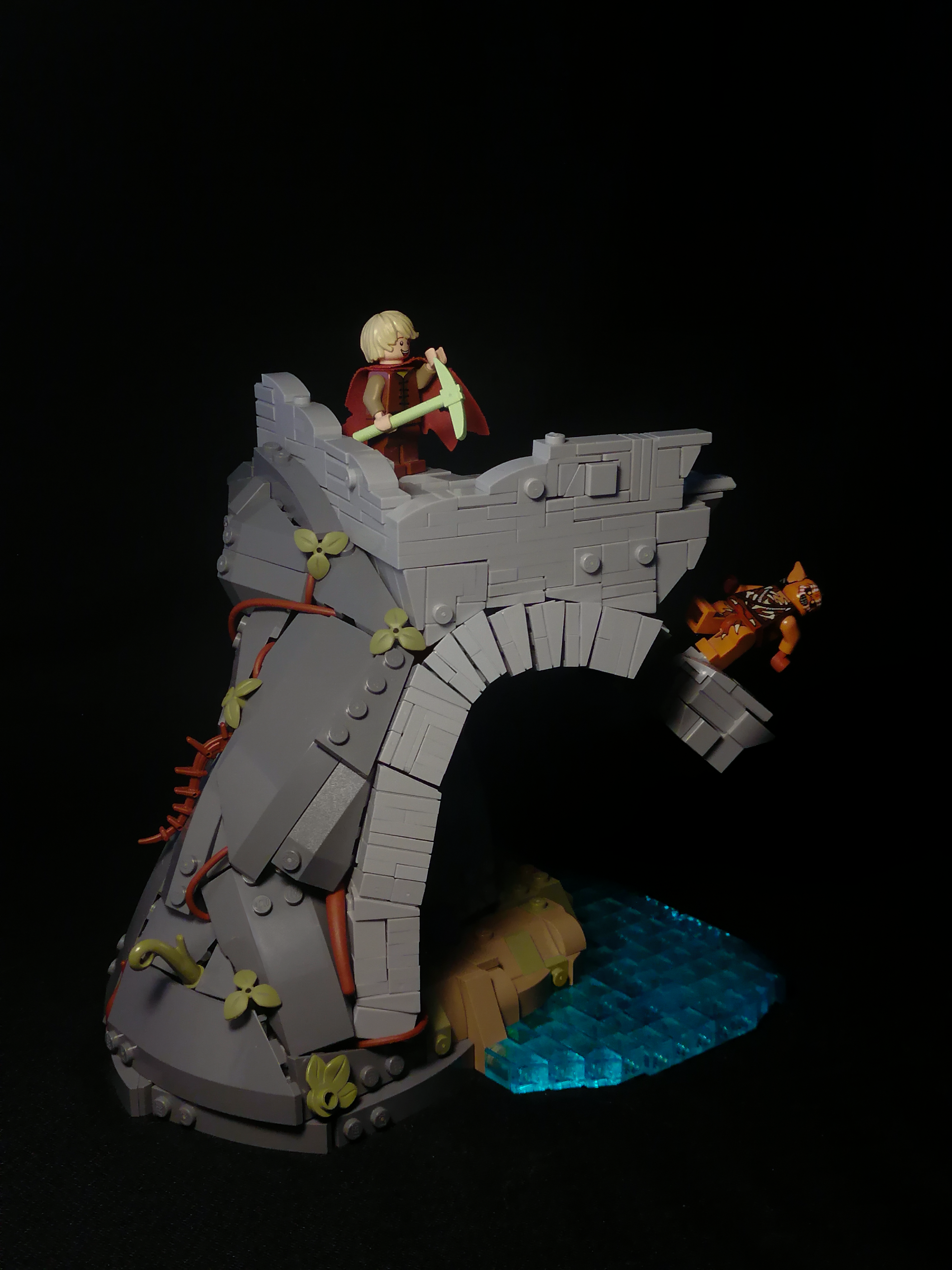 LEGO MOC - Коллаборация Õnbagan Südas: Темная версия. Хотел сделать, чтобы под мостом была тень, добавляющая таинственности